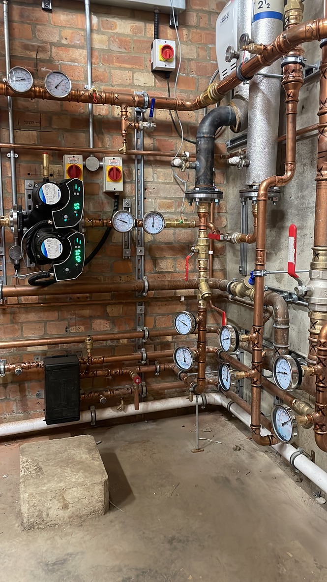 Mechanical plant room pipework